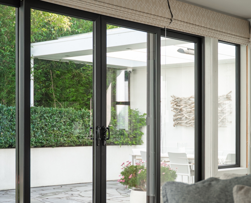Living Room with Energy-Efficient UPVC Windows Modern living room with large energy-efficient windows
