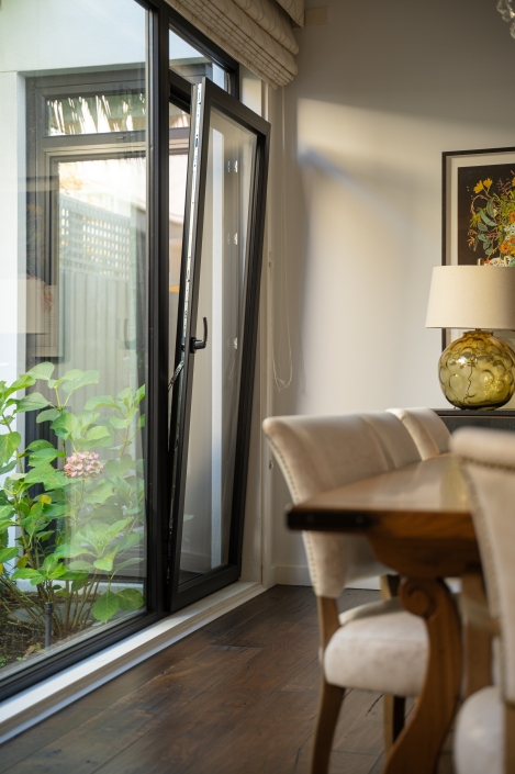 Exterior view of UPVC tilt and turn window installed in home