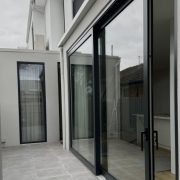 Lift and slide door providing access to the garden