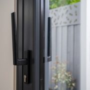 Lift and slide door offering a view of the outdoors