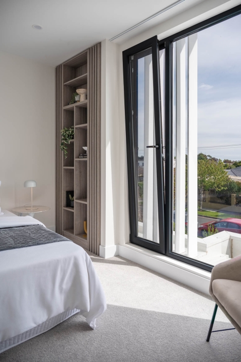 Living room with large UPVC tilt and turn window