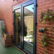 Modern French Doors with Black Frame Modern UPVC French doors with black framing