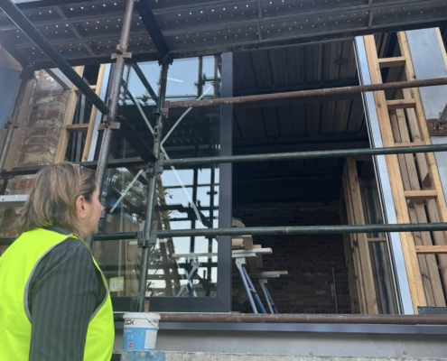 UPVC window installation in the construction site of Project Elwood.