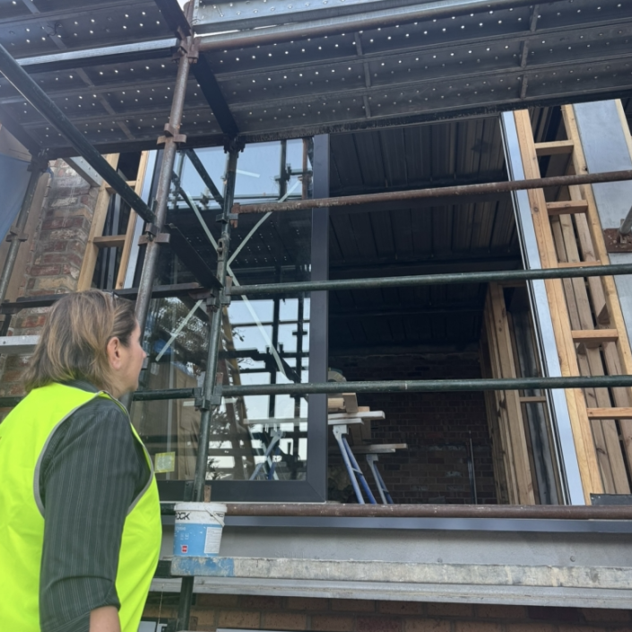 UPVC window installation in the construction site of Project Elwood.