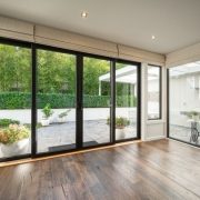 UPVC sliding doors providing access to a garden view